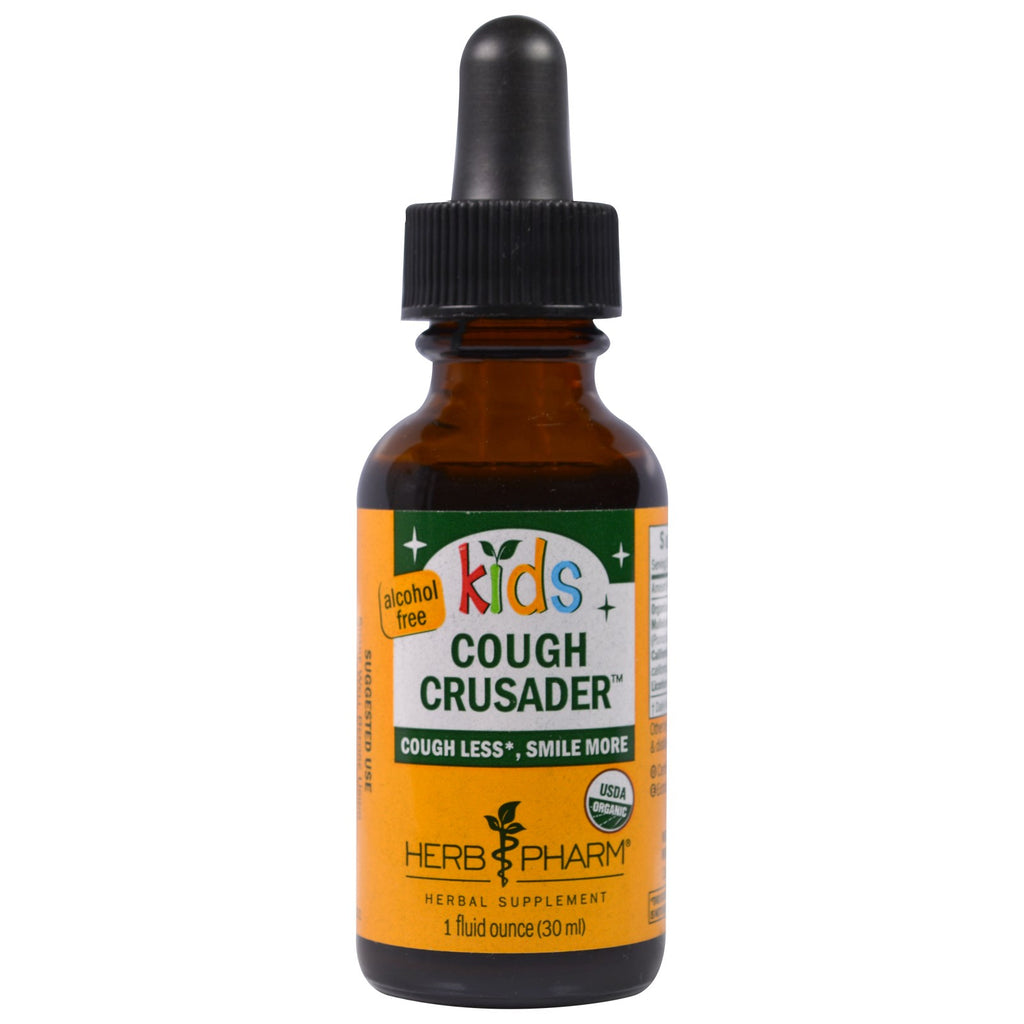 Herb Pharm, Kids Cough Crusader、アルコールフリー、1 fl oz (30 ml)