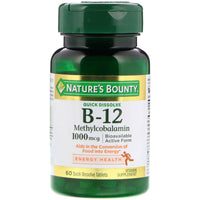 Nature's Bounty, B-12, Natural Cherry Flavor, 1000 mg, 60 Quick Dissolve Tablets