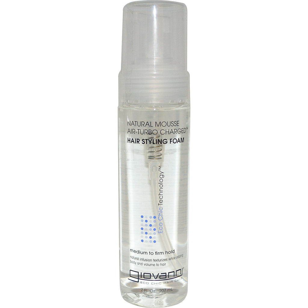 Giovanni, Natural Mousse Air-Turbo Charged, Haarstyling-Schaum, 7 fl oz (207 ml)