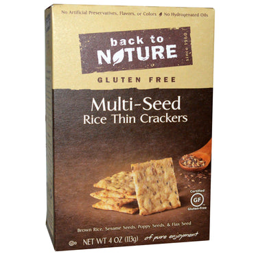 Back to Nature, مقرمشات الأرز الرقيقة، خالية من الغلوتين، بذور متعددة، 4 أونصة (113 جم)