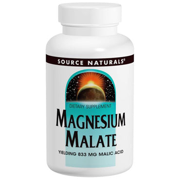 Source naturals, malato de magnesio, 180 comprimidos