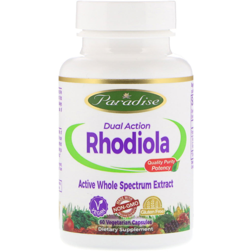 Paradise Herbs, Rhodiola double action, 60 capsules végétariennes