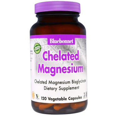 Bluebonnet nutrition, magnésium chélaté, 120 gélules végétales