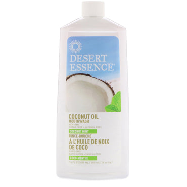 Desert Essence Rince-bouche à l'huile de noix de coco et à la menthe et à la noix de coco 16 fl oz (480 ml)