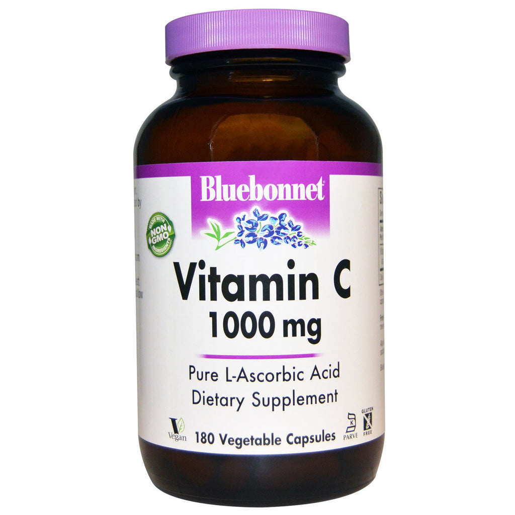 Bluebonnet Nutrition, vitamina C, 1000 mg, 180 cápsulas vegetales