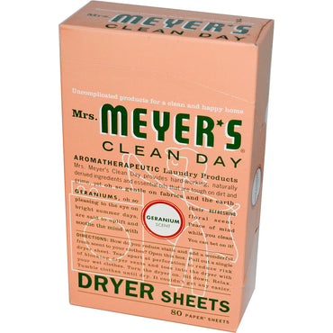 Meyers Clean Day, feuilles assouplissantes, parfum géranium, 80 feuilles
