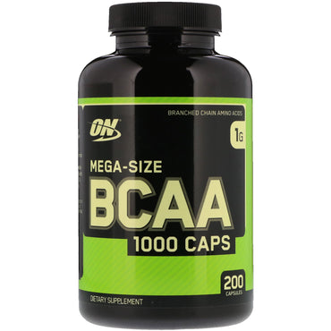 Optimum Nutrition, BCAA 1000 Cápsulas, Mega-Tamaño, 1000 mg, 200 Cápsulas