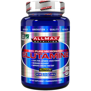 ALLMAX Nutrition, Glutamina en polvo 100 % pura de grado japonés, 3,5 oz (100 g)
