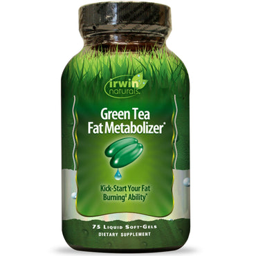 Irwin naturals, metabolizador de gordura de chá verde, 75 cápsulas moles líquidas