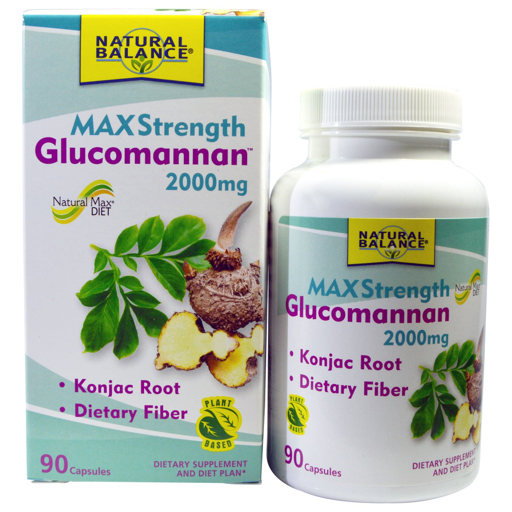 Equilibrio naturale, glucomannano, forza massima, 2000 mg, 90 capsule