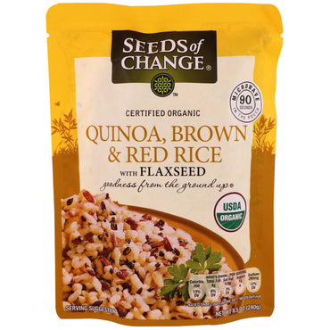 Seeds of Change، ، كينوا، أرز بني وأحمر مع بذور الكتان، 8.5 أونصة (240 جم)