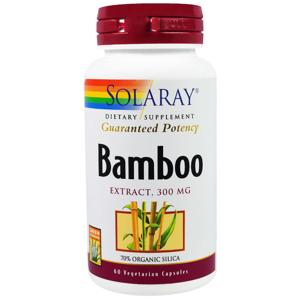 Solaray, Extrato de Caule de Bambu, 300 mg, 60 Cápsulas Vegetais