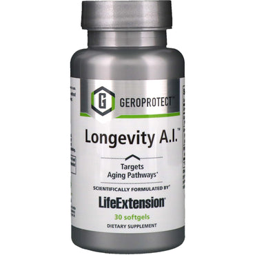Life Extension, Geroprotect, Longevity AI, 30 cápsulas blandas