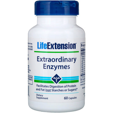 Extensión de vida, enzimas extraordinarias, 60 cápsulas.