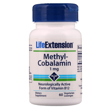 Life Extension, Methylcobalamin, 1 mg, 60 vegetariske sugetabletter
