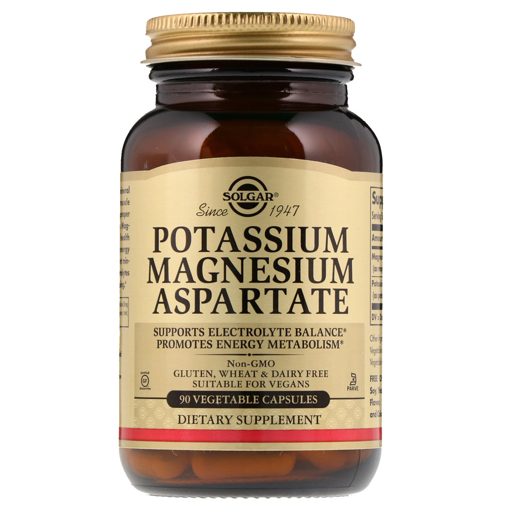 Solgar, aspartat de potasiu magneziu, 90 capsule vegetale