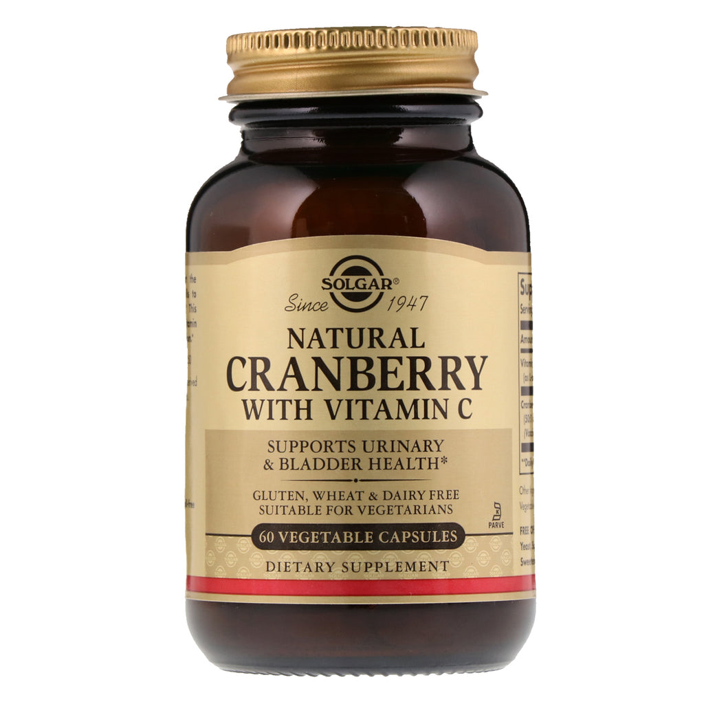 Solgar, Natural Cranberry, with Vitamin C, 60 Vegetable Capsules