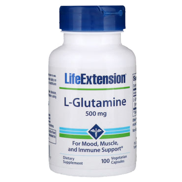 Life Extension, L-Glutamina, 500 mg, 100 cápsulas vegetarianas