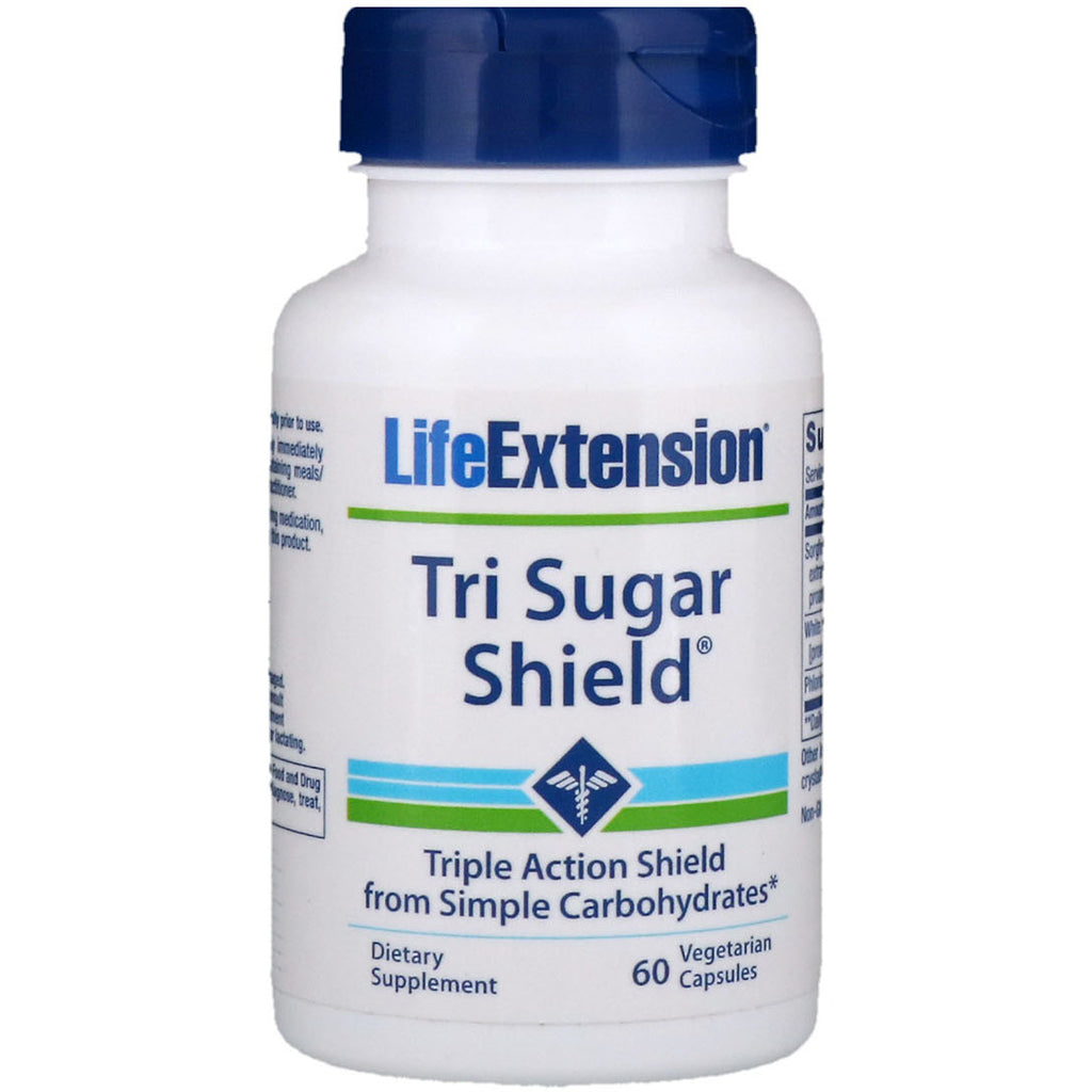 Life Extension, درع السكر الثلاثي، 60 كبسولة نباتية