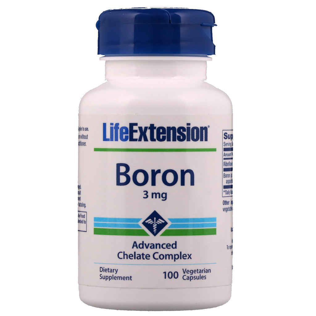 Life Extension, ホウ素、3 mg、ベジタリアン カプセル 100 粒