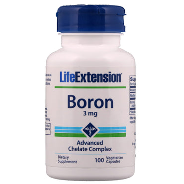 Life Extension, Bore, 3 mg, 100 capsules végétariennes