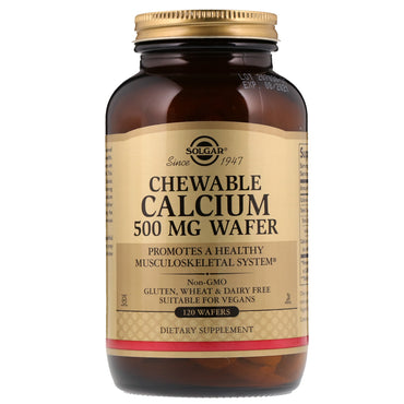 Solgar, kauwbaar calcium, 500 mg, 120 wafels