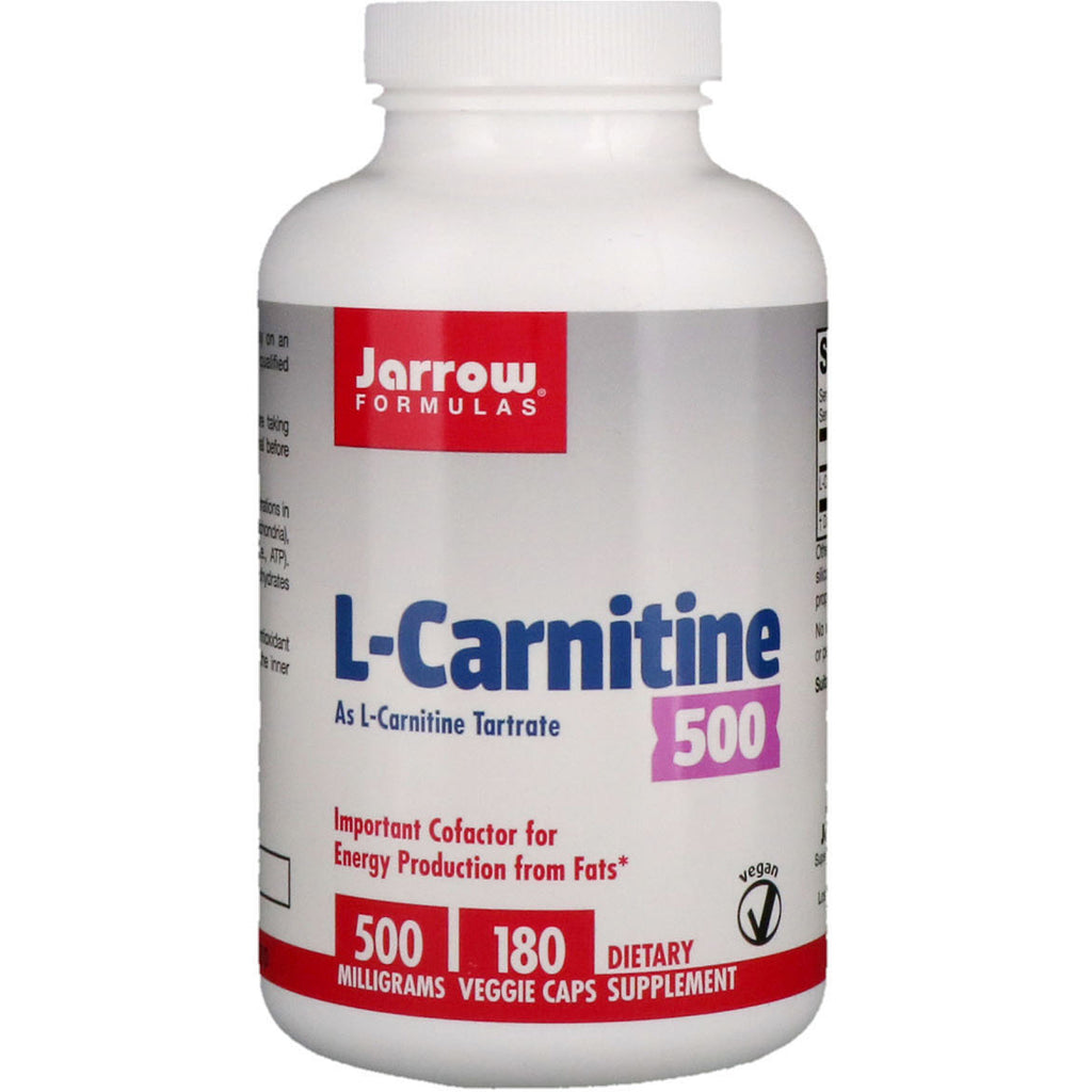 Jarrow Formulas, L-Carnitina 500, 500 mg, 180 cápsulas