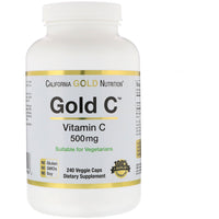 California Gold Nutrition, Gold C, vitamina C, ácido ascórbico, 500 mg, 240 cápsulas vegetales