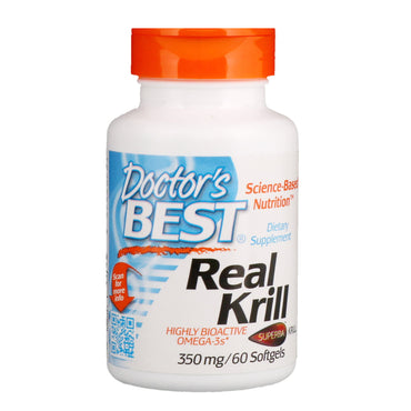 Doctor's Best, Echter Krill, 350 mg, 60 Softgel-Kapseln