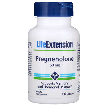 Life Extension, Pregnenolona, ​​50 mg, 100 cápsulas