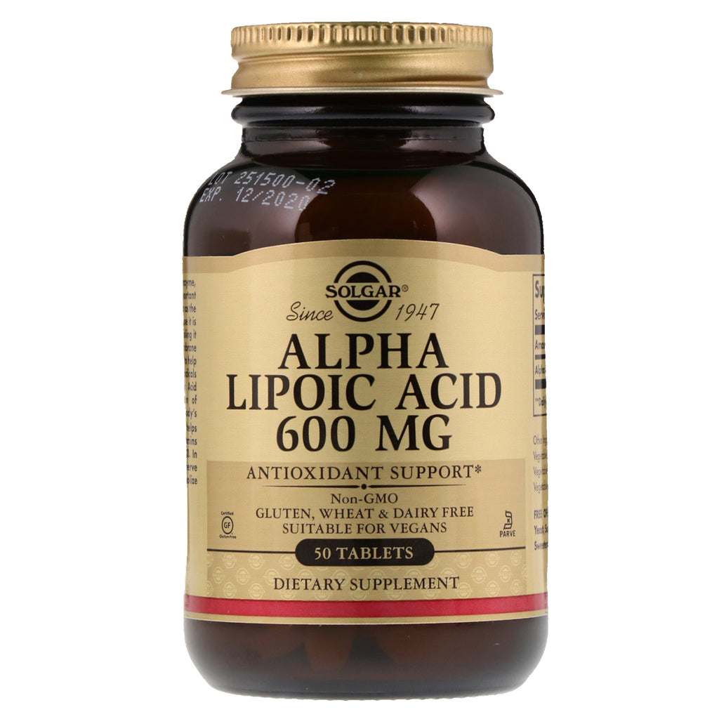 Solgar, acid alfa lipoic, 600 mg, 50 tablete