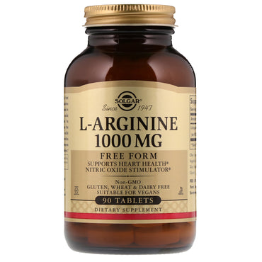 Solgar, L-Arginine, 1000 mg, 90 comprimés