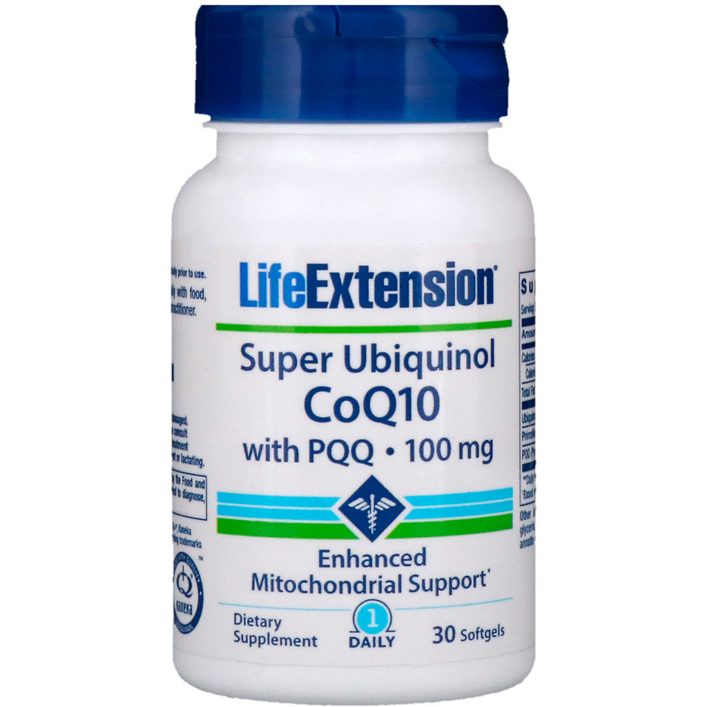 הארכת חיים, Super Ubiquinol CoQ10, עם PQQ, 100 מ"ג, 30 Softgels
