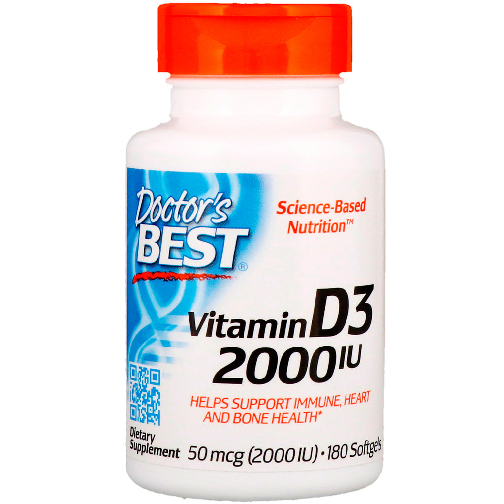Doctor's Best, vitamin D3, 2000 IE, 180 softgels