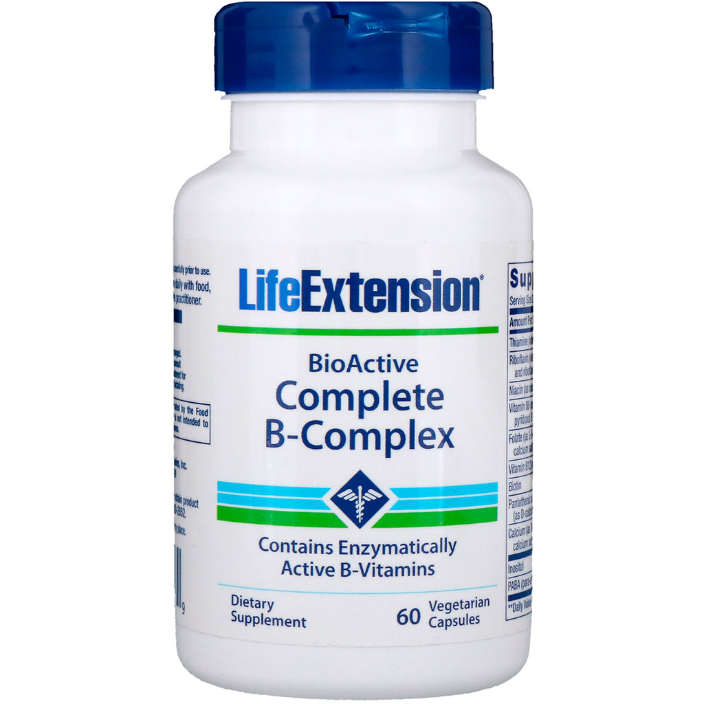 Life Extension, Complejo B BioActive Complete, 60 cápsulas vegetales