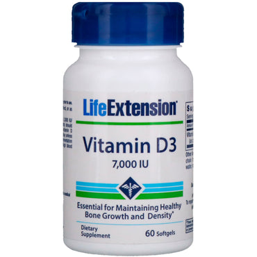Life Extension, vitamina D3, 7000 UI, 60 cápsulas blandas