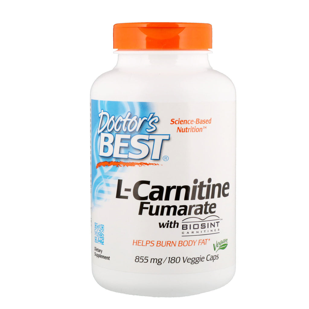Doctor's Best, L-Carnitine Fumaraat met Biosint Carnitines, 855 mg, 180 Veggie Caps