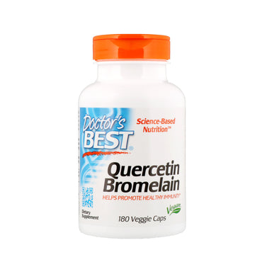 Doctor's Best, Quercetina bromelina, 180 cápsulas vegetales