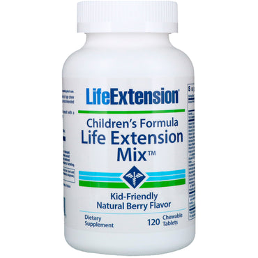 Life Extension، تركيبة للأطفال، مزيج Life Extension Mix، نكهة التوت الطبيعية، 120 قرصًا قابلاً للمضغ