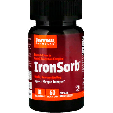 Jarrow Formulas, IronSorb, 18 mg, 60 gélules végétariennes