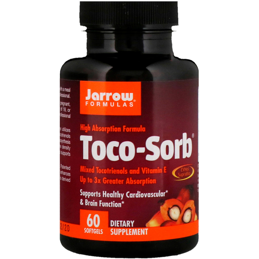 Jarrow Formulas, Toco-Sorb, tocotrienoles mixtos y vitamina E, 60 cápsulas blandas