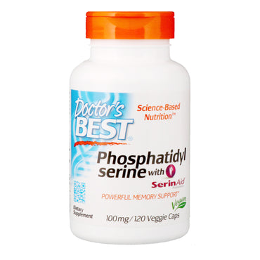 Doctor's Best, Phosphatidylsérine avec SerinAid, 100 mg, 120 gélules végétariennes