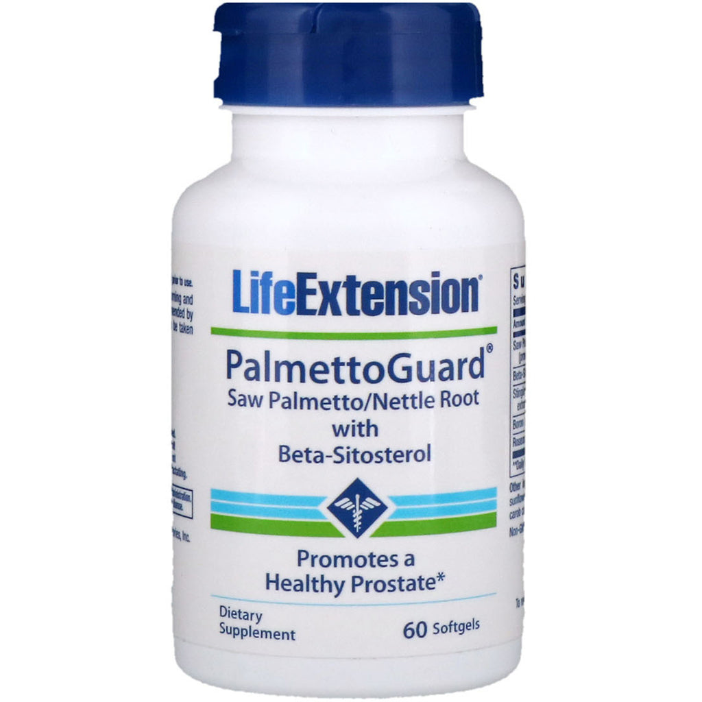 Life Extension, PalmettoGuard Saw Palmetto/raíz de ortiga con beta-sitosterol, 60 cápsulas blandas