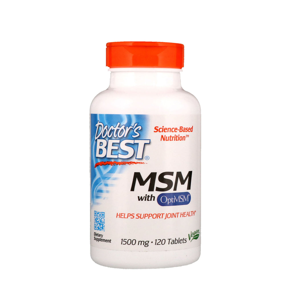 Doctor's Best, MSM med OptiMSM, 1500 mg, 120 tabletter