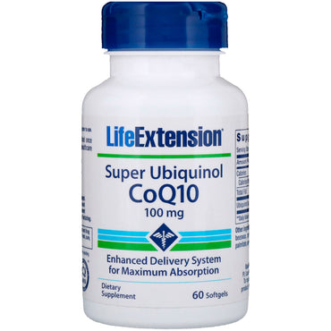Life Extension, Super Ubiquinol CoQ10, 100 mg, 60 Kapseln
