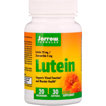 Jarrow Formulas, luteína, 20 mg, 30 cápsulas blandas