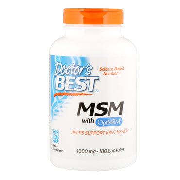 Doctor's Best, Best MSM con OptiMSM, 1000 mg, 180 cápsulas