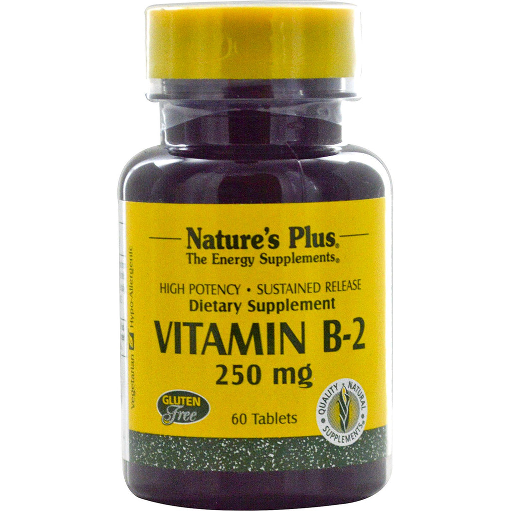 Nature's Plus, Vitamina B-2, 250 mg, 60 tablete