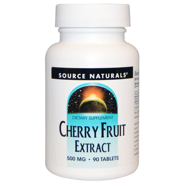 Source Naturals, チェリーフルーツエキス、500 mg、90 錠