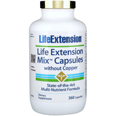 Life Extension, كبسولات مختلطة بدون نحاس، 360 كبسولة